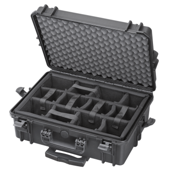 Max 505 Black Wheeled Case with Padded Dividers