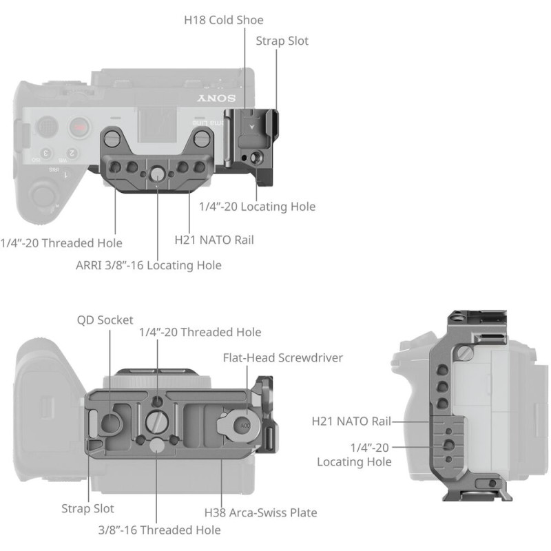 SmallRig 4772 HawkLock Quick Release Half Cage for Sony FX3 and FX30