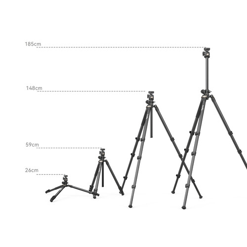 SmallRig CT200 Lateral Center Column Aluminum Tripod with Monopod