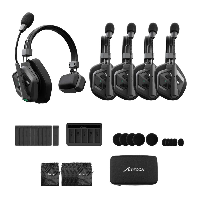 Accsoon CoMo II Full-Duplex 5-Person Wireless Intercom System