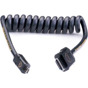 Atomos AtomFLEX HDMI (Type-A) Male to Micro-HDMI (Type-D) Male Coiled Cable 30cm to 60cm