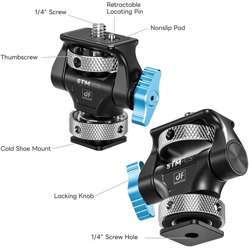DigitalFoto Solution Limited Swivel and Tilt Adjustable Monitor Mount with Cold Shoe Mount