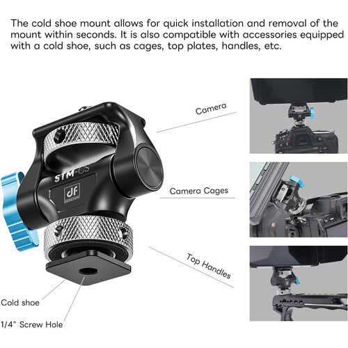 DigitalFoto Solution Limited Swivel and Tilt Adjustable Monitor Mount with Cold Shoe Mount