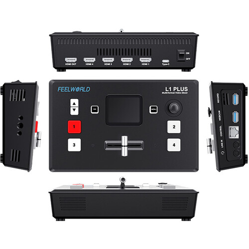 FeelWorld L1 PLUS V2 Multi-Camera Video Mixer/Switcher with Touchscreen PTZ Control