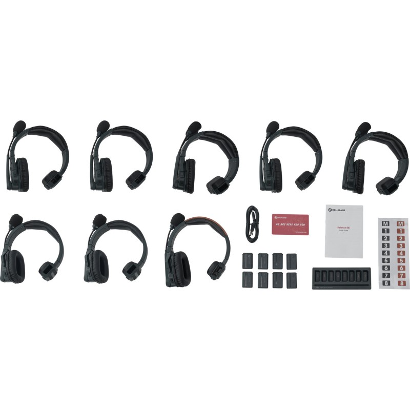 Hollyland Solidcom SE 8S 8-Person Full-Duplex Single-Ear Noise-Canceling Headset Intercom System