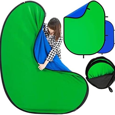 Jinbei Collapsible 2-in-1 Blue and Green Screen Backdrop 1.5 x 2m