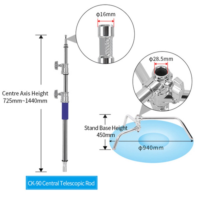 Jinbei CK-90 Portable Small Studio C Stand 1.6m