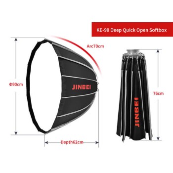 Jinbei KE-90 Deep Quick Open Softbox with Grids