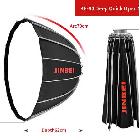 Jinbei KE-90 Deep Quick Open Softbox with Grids