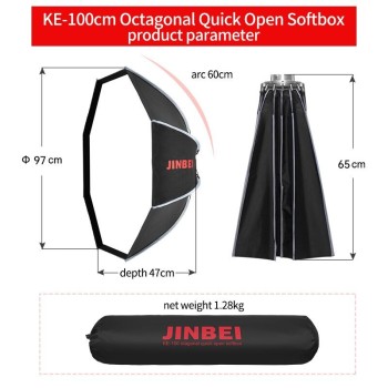 Jinbei KE-100 QuickFold Octagonal Softbox with Grid