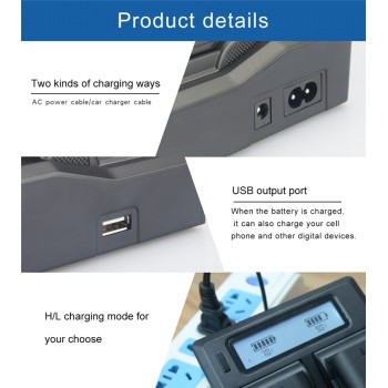KingMa Dual battery fast charger for Canon LP-E6