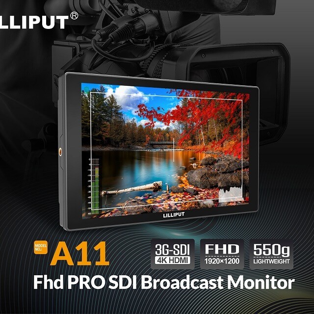 Lilliput 10.1" A11 4K HDMI & 3G-SDI Monitor with L-Series Battery Plate