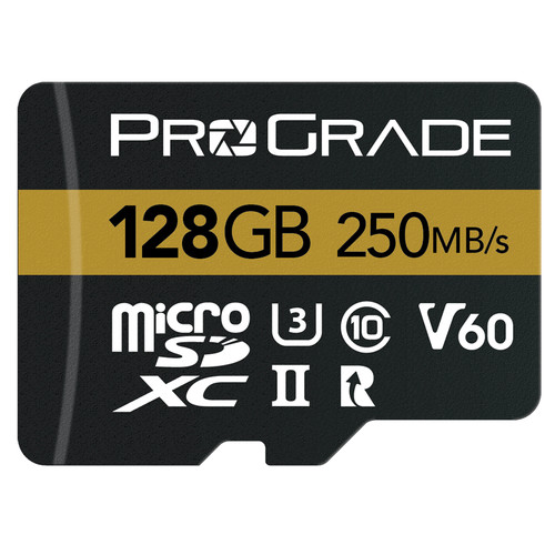 ProGrade Digital 128GB UHS-II V60 microSDXC Memory Card with SD Adapter