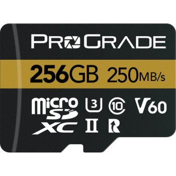 ProGrade Digital 256GB UHS-II V60 microSDXC Memory Card with SD Adapter