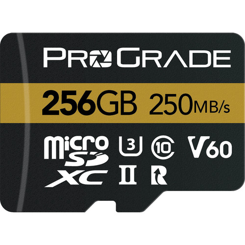 ProGrade Digital 256GB UHS-II V60 microSDXC Memory Card with SD Adapter