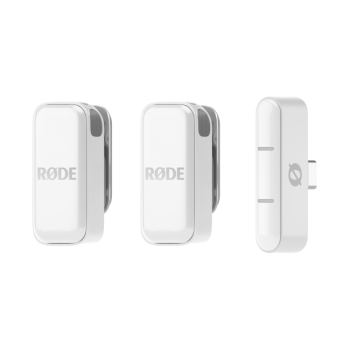 RODE Wireless Micro 2-Person Ultracompact Wireless Microphone System with USB-C Connector (2.4 GHz, White)