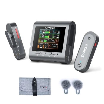 Synco G3 2-Person Compact Digital Wireless Microphone Recording System for Cameras and Mobile Devices 2.4 GHz
