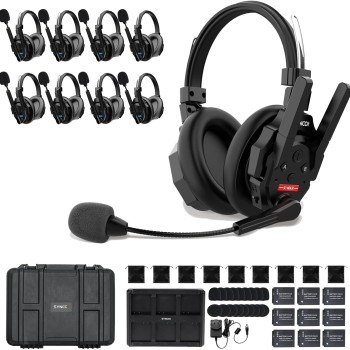 Synco Xtalk XMax9 Wireless Intercom with 9 Dual-Ear Headsets (2.4 GHz)