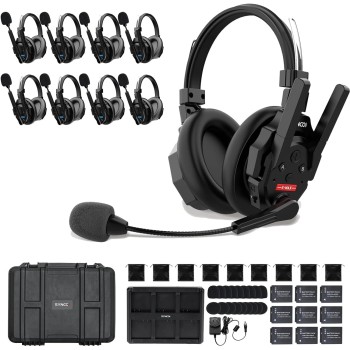 Synco Xtalk XMax9 Wireless Intercom with 9 Dual-Ear Headsets (2.4 GHz)