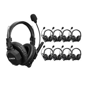 Synco Xtalk XMax9 Wireless Intercom with 9 Dual-Ear Headsets (2.4 GHz)