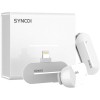 Synco P2L Miniature 2-Person Digital Wireless Microphone System with Lightning Connector for iPhones White, 2.4 GHz