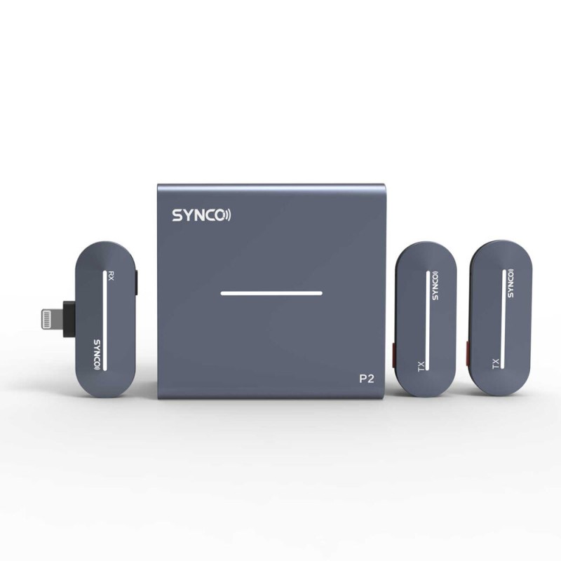 Synco P2L Miniature 2-Person Digital Wireless Microphone System with Lightning Connector for iPhones