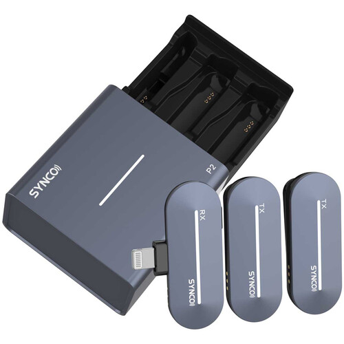 Synco P2L Miniature 2-Person Digital Wireless Microphone System with Lightning Connector for iPhones