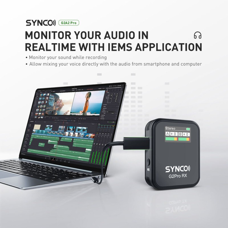 Synco WAir-G2-A2 PRO 2-Person Wireless Microphone System for Cameras and Smartphones (2.4 GHz)