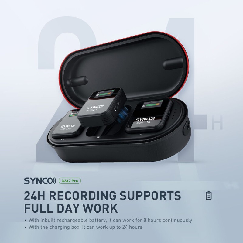 Synco WAir-G2-A2 PRO 2-Person Wireless Microphone System for Cameras and Smartphones (2.4 GHz)