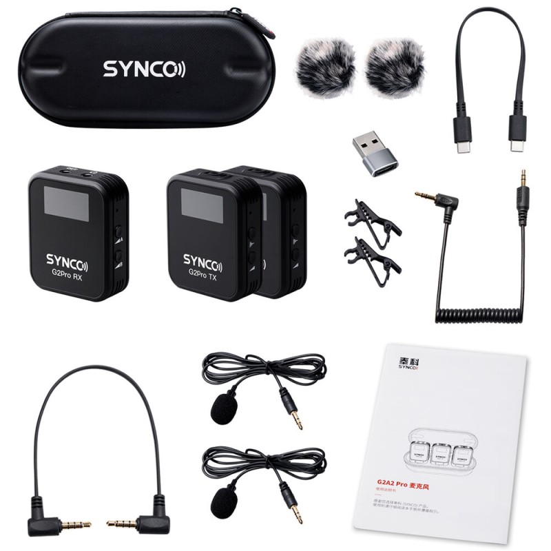Synco WAir-G2-A2 PRO 2-Person Wireless Microphone System for Cameras and Smartphones (2.4 GHz)