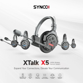 Synco X-Talk X9 Wireless Intercom System with 9 Single-Ear Headsets (2.4 GHz)