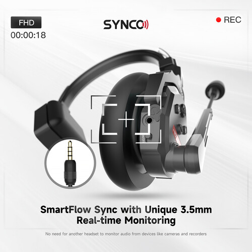 Synco X-Talk X3 Wireless Intercom System with 3 Single-Ear Headsets (2.4 GHz)