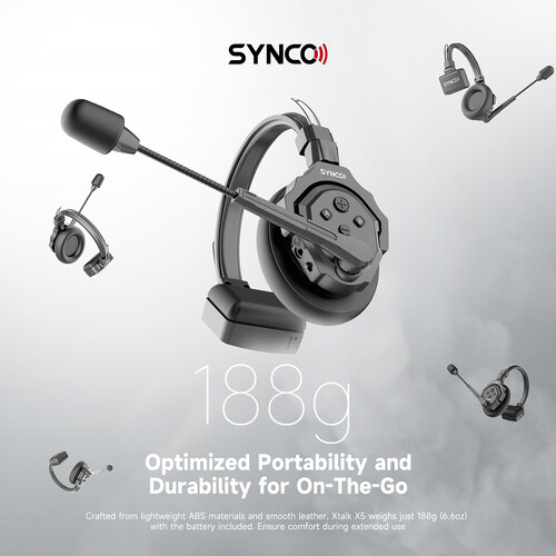 Synco X-Talk X3 Wireless Intercom System with 3 Single-Ear Headsets (2.4 GHz)