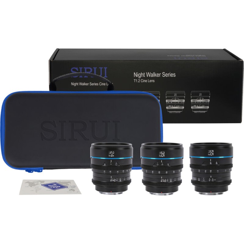 Sirui Night Walker T1.2 S35 Cine 3-Lens Set (E-Mount, Black)