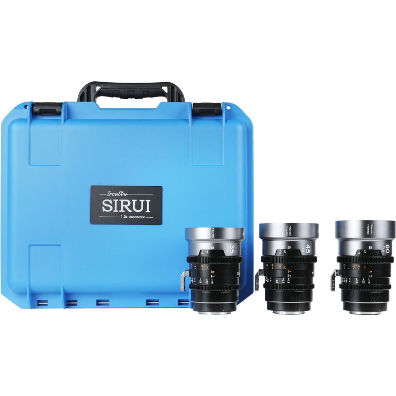 Sirui IronStar Series 35, 45 & 60mm T1.9 Full-Frame Anamorphic Lens Set (ARRI PL/EF Mount, Neutral Flare)