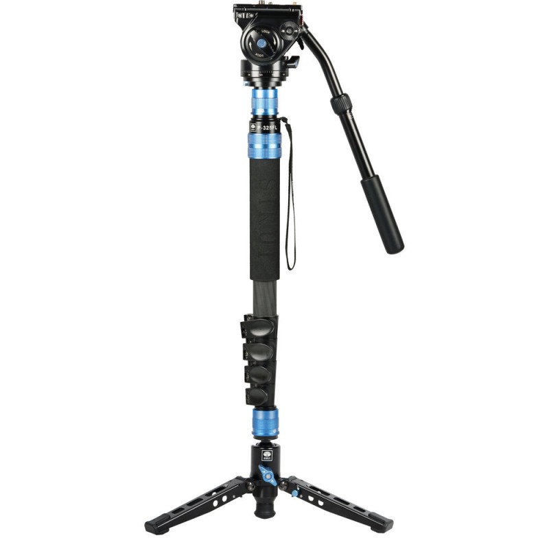 Sirui P-325FS 5-Section Carbon Fiber Monopod with VH-10 Video Head