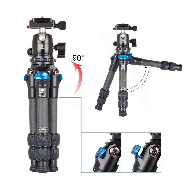 SIRUI Mini Tripod AM-223 Carbon Fiber Travel Tripod with B-00K Ball Head AM-223+B00K