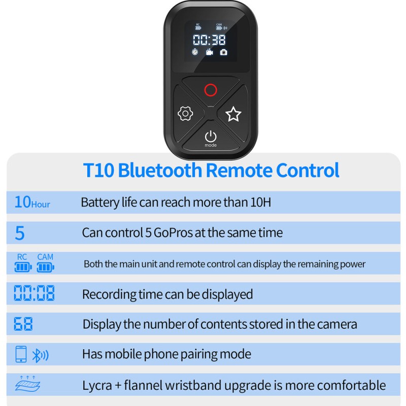 TELESIN Bluetooth Remote Control for GoPro HERO10/9/8 & MAX 360