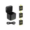 TELESIN 3 Slots Battery Charger Storage Box With 3 Pcs Full Decoded Batteries Set For Gopro Hero 9/10