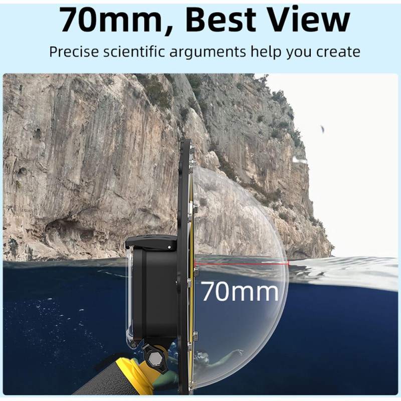 TELESIN 6" Waterproof Dome Housing for GoPro HERO 9/10