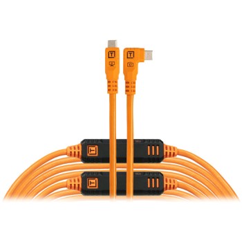 Tether Tools TetherPro Optima USB-C Cable (9.4m, High-Visibility Orange, Right-Angle)