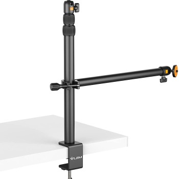 VIJIM LS02 Camera Desk Mount Stand With Auxiliary Holding Arm