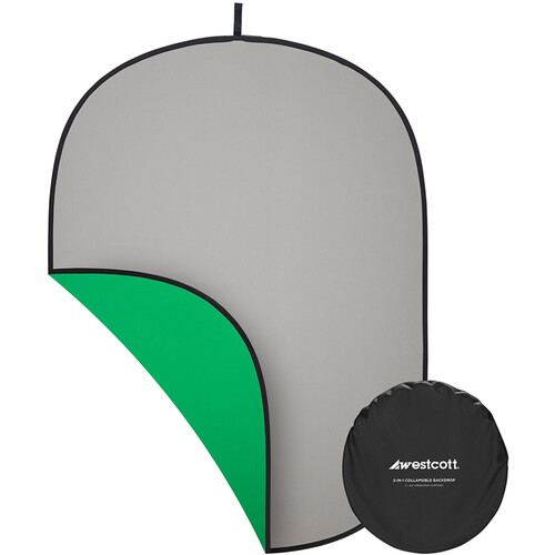 Westcott Collapsible 2-in-1 Gray and Green Screen Backdrop 152 x 198cm