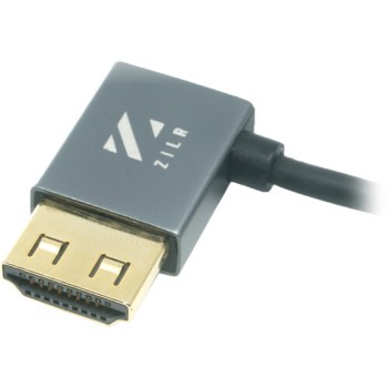 ZILR ZRHAA14 Hyper-Thin High-Speed HDMI Secure Cable with Right-Angle Connector and Ethernet 