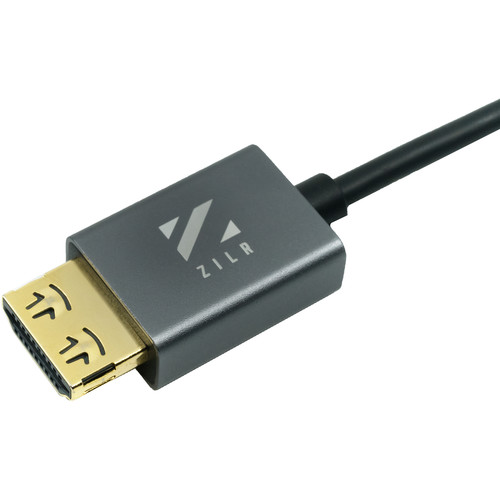 ZILR ZRHAA14 Hyper-Thin High-Speed HDMI Secure Cable with Right-Angle Connector and Ethernet 