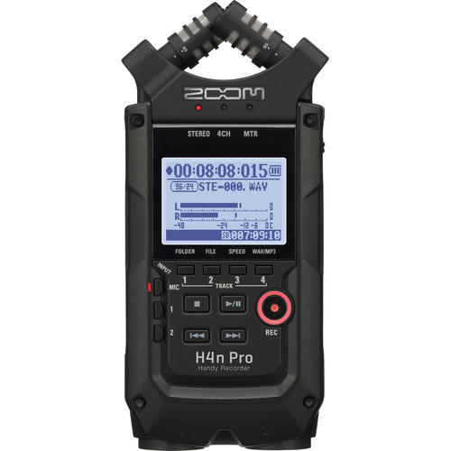 Zoom H4n Pro 4-Input / 4-Track Portable Handy Recorder with Onboard X/Y Mic Capsule Black