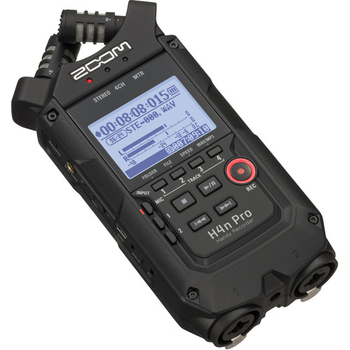 Zoom H4n Pro 4-Input / 4-Track Portable Handy Recorder with Onboard X/Y Mic Capsule Black