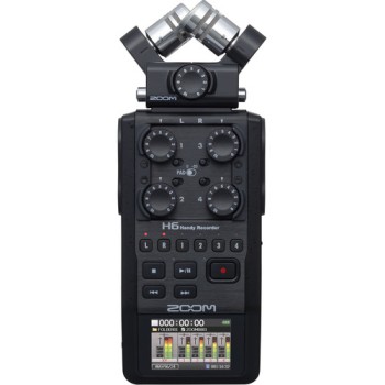 Zoom H6 All Black 6-Input / 6-Track Portable Handy Recorder with Single Mic Capsule Black