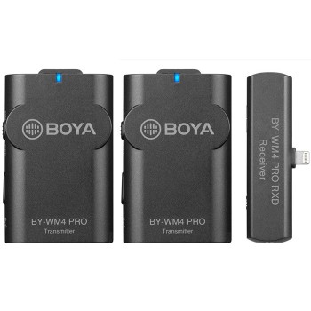 BOYA BY-WM4 PRO-K4 Dual-Channel Digital Wireless Microphone System for iOS