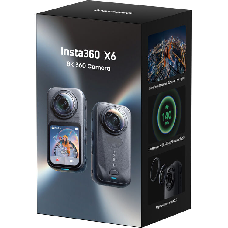 Insta360 X6 360° 8K Camera Essentials Bundle (Midnight Black)